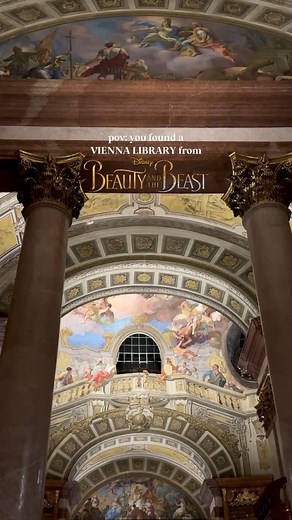 Tobi Euler-Rolle | vienna & travel on Instagram: "This library is a must-see if you‘re in Vienna👇🏻 The State Hall of the Austrian National Library in Vienna is straight out of Beauty and the Beast. Picture this: 80 meters of towering wooden bookshelves filled with ancient books, marble statues that watch over you, and a breathtaking ceiling covered in intricate Baroque frescoes. The centerpiece? A stunning dome with artwork that tells stories of wisdom and power. Fun fact: the hall houses over