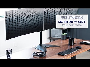 STAND-V038F Dual Monitor Desk Stand for up to 27" Screens by VIVO