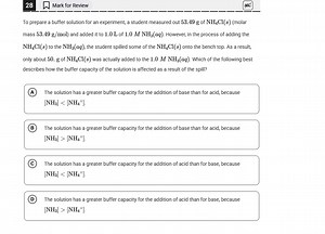 28Mark for ReviewTo prepare a buffer solution for an experim... | Filo