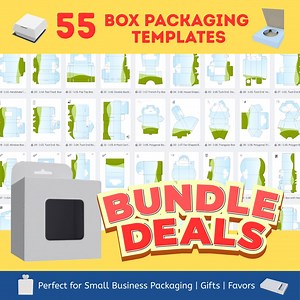 Bundle of 55 Printable Packaging Boxes for Small Business (canva Editable) - Etsy