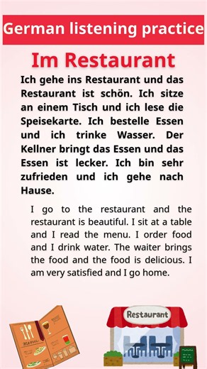 🇩🇪 Im Restaurant | German Listening Practice for Beginners | Learn German A1 Daily Conversations