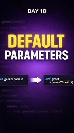 No value? No problem. 👀Default parameters make your function smarter. #python #correctcoding #learn