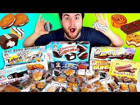 TRYING EVERY LITTLE DEBBIE DESSERT!!! - Zebra Cakes, Cosmic Brownies, Donuts & Cupcakes Taste Test!