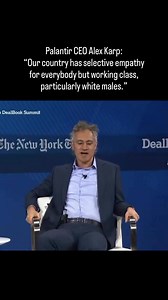 #alexkarp Alex Carp CEO of Palantir ( major software producer that makes software that detects terrorism ) tells Andrew Ross Sorkin some frank talk about how working class white males are treated in the US | Robert Gabay Smith