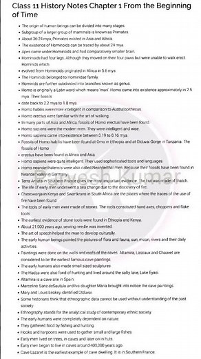 Class 11 History Chapter 1 From The Beginning of Time Pdf Notes #shorts #history