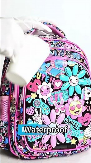 Colorful Full Printed Backpack Waterproof Oxford School Bookbag