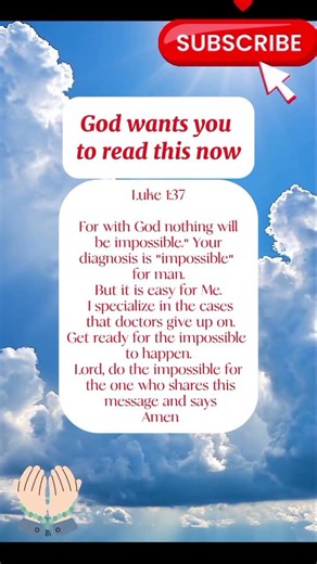 Nothing Is Impossible With God | Luke1:37 Prayer