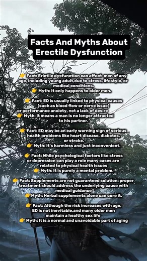 A Man Should Know!!! Understanding the truth about erectile dysfunction help break stigma and encourages better health awareness. #erectiledysfunction #Menshealth #edfact #mythandfact #reproductivehealth | Fara Nisa