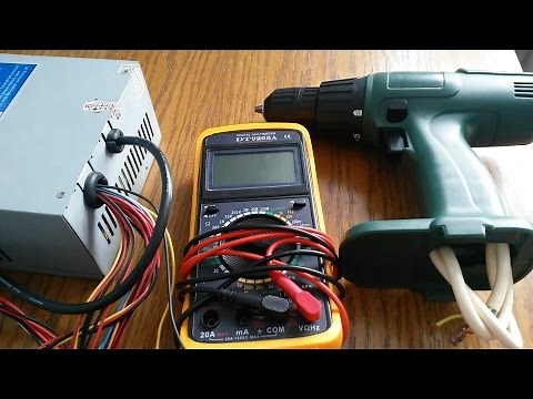 Testing current draw of cordless screwdriver at 12V with a multimeter