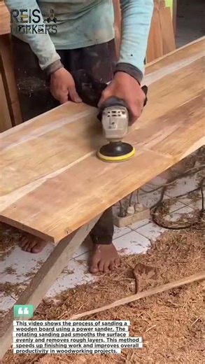Sanding Wooden Board with Power Sander | Smooth and Fast Finishing