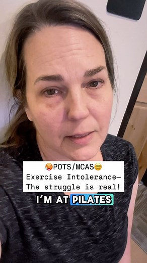 Exercise intolerance is a whole different kind of struggle.❤️‍🩹 It’s not just fatigue or being out of shape – it’s my body rebelling against the movement it needs.🥵 I love to exercise. I wrote my 3rd book about exercise for mental health! I need exercise!❣️ I’ve already had to “give up” walking, hiking, barre & power yoga 🧘 So I’ve started doing Pilates, and I love that I can lie down on the reformer for most of class!🙌🏻 But sometimes my POTS and Mast Cell just have other plans & won’t let 