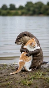 8.7M views · 263K reactions | A scared kitten and an otter who became family.❤️ . . #kitten #animallover #animalkindness #cutekitten | Partners For Transparency - شركاء من اجل الشفافية | Facebook