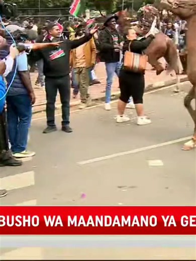 Police on horseback disperse protesters
