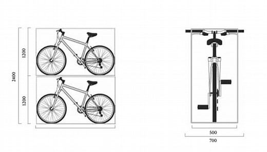 Bike Parking Inclusive of All Bicycle Measurements | Turvec