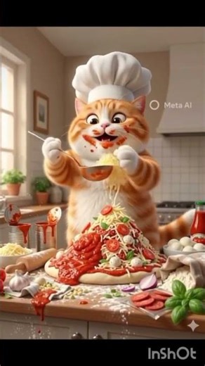 fat funny Billi became a chef | hilarious kitchen Cartoon story#shortsfeeds #fatcat #shorts