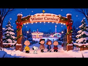Snoopy & Charlie Brown Christmas Carnival Jazz Music 🎡❄️ Cozy Holiday Jazz for Cozy Moments