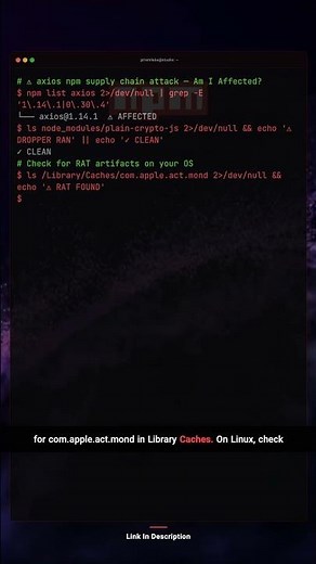 axios npm Attack — Am I Affected? Check Now #shorts