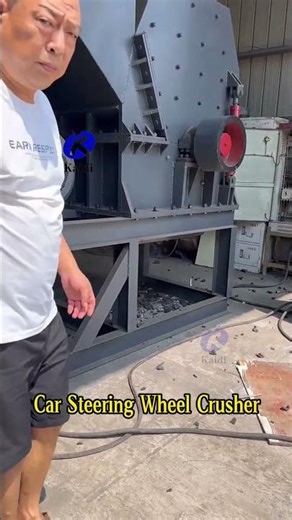 Hammer Crusher Crushing Scrap Steering Wheels | Heavy Duty Metal Recycling Machine