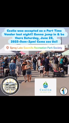 🩵Coolia was accepted as a Part Time Vendor last night!! Gonna jump in & be there Saturday, June 28, 2025-9am-2pm! Come see Us!!🩵 #coolia #supportlocalcochrane #activewearfashion #grateful Cochrane Farmers' Market | Coolia Activewear Inc.