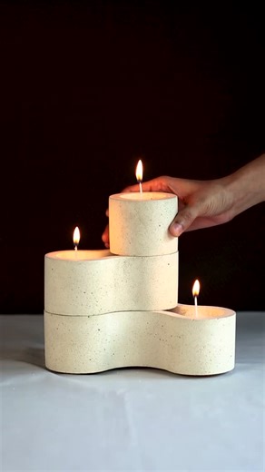 Ware Innovations ® on Instagram: "Designed to be refilled, reused, and lived with over time, this piece is as much about the process as it is about the final glow🕯️✨. [candle refill, sand wax candle, ceramic candle stand, reusable candle, ASMR design, slow design, tactile objects, handmade decor, cozy lighting, design process, modern Indian home]"