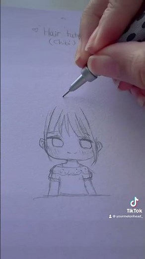 How to draw Chibi hair 💖💗💗🤭💃🏽|repost from my tiktok}~