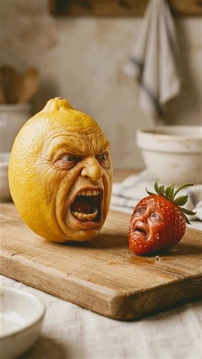 Angry Lemon SCREAMS at Crying Strawberry! 🍋🍓