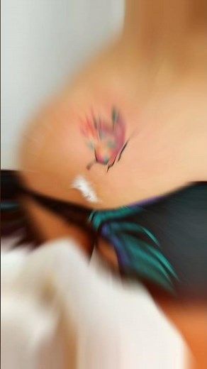 Butterfly Tattoo on Upper Chest🦋| Small Watercolor Butterfly Tattoo on Chest | Elegant Tattoo Design
