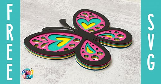 Layered Butterfly - A FREE SVG Cut File