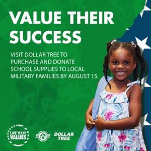 Live Your Values when you join Dollar Tree and Operation Homefront in making a difference in the lives of local military families. http://DT.social/ijKY50S6ROm | Dollar Tree