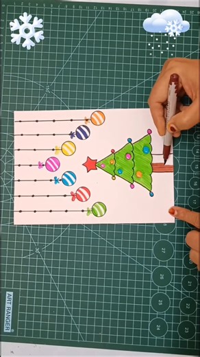 Cute Merry Christmas Card making ideas#shorts#christmas#christmascards#diy#drawing#viralshorts#art