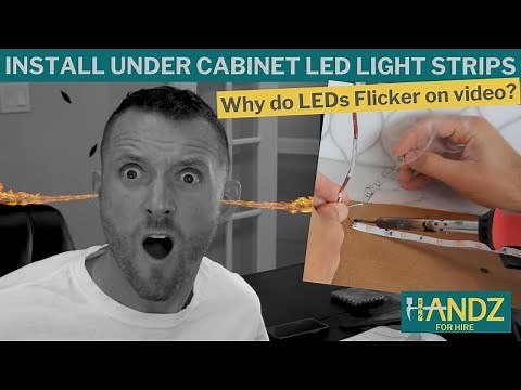 HOW TO INSTALL UNDER CABINET LED STRIP LIGHTS w/ LUTRON DIMMER | Why do LEDs flicker on video?