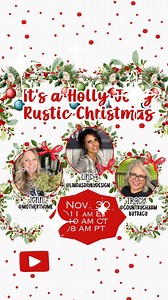 Coming to YouTube Sat. 11/30 with some Holly Jolly Christmas crafting inspiration. https://www.youtube.com/@countrycharmbytracy | Country Charm by Tracy