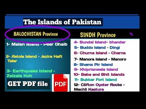 Important islands of Pakistan, complete islands of Sindh and Balochistan provinces,