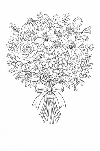 Flower Coloring Pages, 10 Printable Flower Bouquet Coloring Sheets, A4 Floral Coloring Pictures, Botanical Coloring PDF - Etsy UK