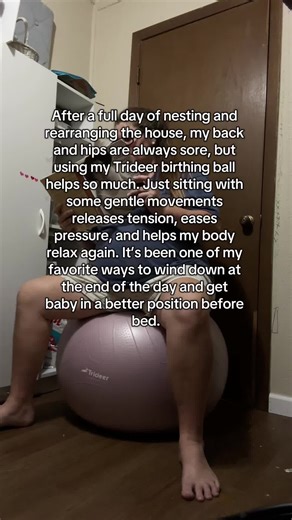 After a long day of nesting, this birthing ball is the only thing that makes my back and hips stop aching. It’s comfortable, durable, and honestly one of the best investments I’ve made this pregnancy. Highly recommend it for every mama-to-be! 💕 #pregnancyessentials #thirdtrimester #birthingball #prenatalcare #tiktokshopmoms