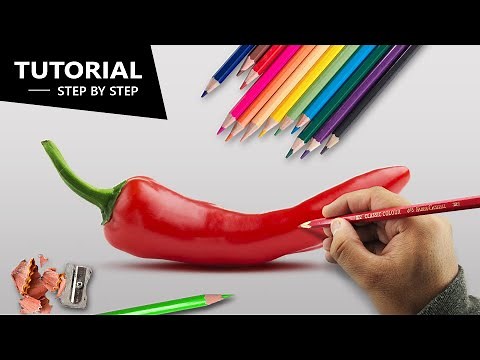 Drawing Chili Pepper with Pencil color | Tutorial for BEGINNERS