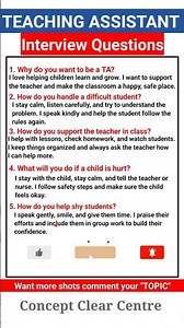 Teacher Assistant Interview Questions and Answers | Teaching Interview Questions and Answers