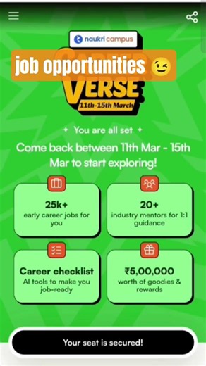 Naukari.com| Career verse 2026 | all college students| Freshers| 5 lakhs | naukri campus