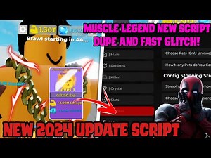 Muscle legend OP script fast glitching and dupe pet|roblox|2024|autokill|tagalog