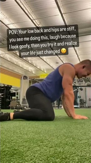 Tight hips and lower back before leg day Try this 🔥⁣\r\nThe frog pose combined with lumbar-focused...
