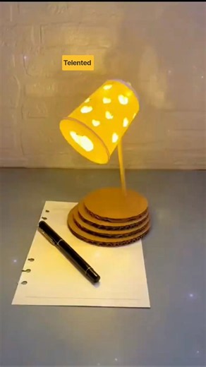 How to Make a small nightlight by using paper cups,cardboard disposable chopsticks@Telented57#art