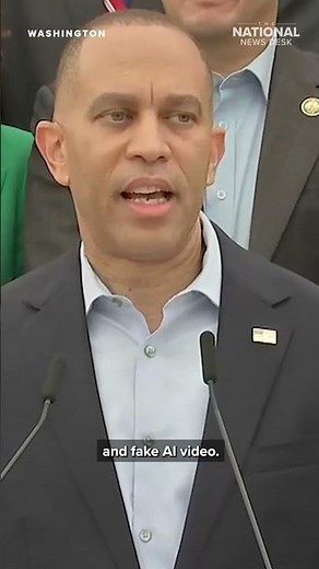 'Say it to my face,' Rep. Jeffries responds to President Trump's AI video
