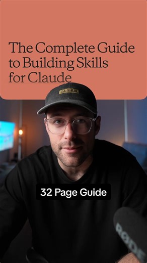 Anthropic just dropped a guide on exactly how to build skills… And it’s much easier than you think… Think of them custom AI employees that never forget how you work. And in this 32-page guide, it tells you exactly how to set them up. Here’s what Skills actually do. Instead of re-explaining your workflow and entire process to Claude every conversation… You simply teach it once and it packages it into a simple folder. Claude will then run that process on autopilot every single time without you say