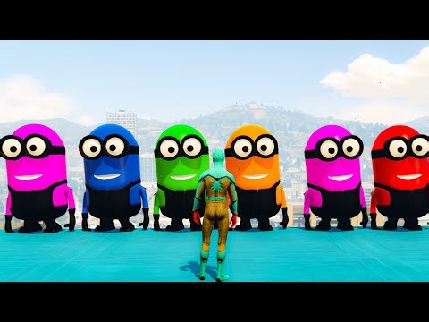 GTA 5 Epic Ragdolls RED SPIDERMAN VS RED MINION VS GREEN MINION (Euphoria Physics & Funny Fails) 12