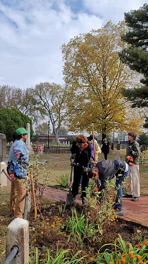 Here’s a glimpse from yesterday’s workshop: Master Gardeners chatting and sharing tips while digging up iris plants in one of the cemetery’s beautiful flower gardens. This was just the first step in their hands-on session on dividing bearded iris bulbs! 🌸🪴 | Nashville City Cemetery Association