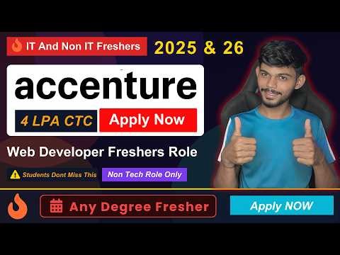 Accenture Hiring Freshers | Web Developer Role | Apply Now