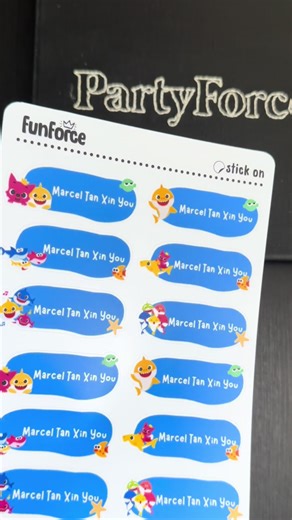 Personalized Baby Shark Name Stickers for Kids