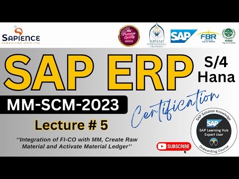 SAP S/4 Hana-MM Lec.5 Integration of FI-CO with MM, Create Raw Material and Activate Material Ledger