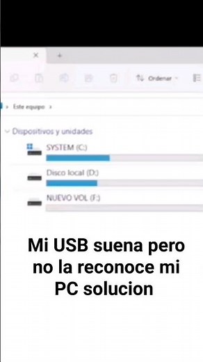 My USB makes a sound but my PC doesn't recognize it.