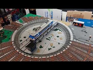 The LEGO train turntable for Bahnbetriebswerk NeuKirche in action!